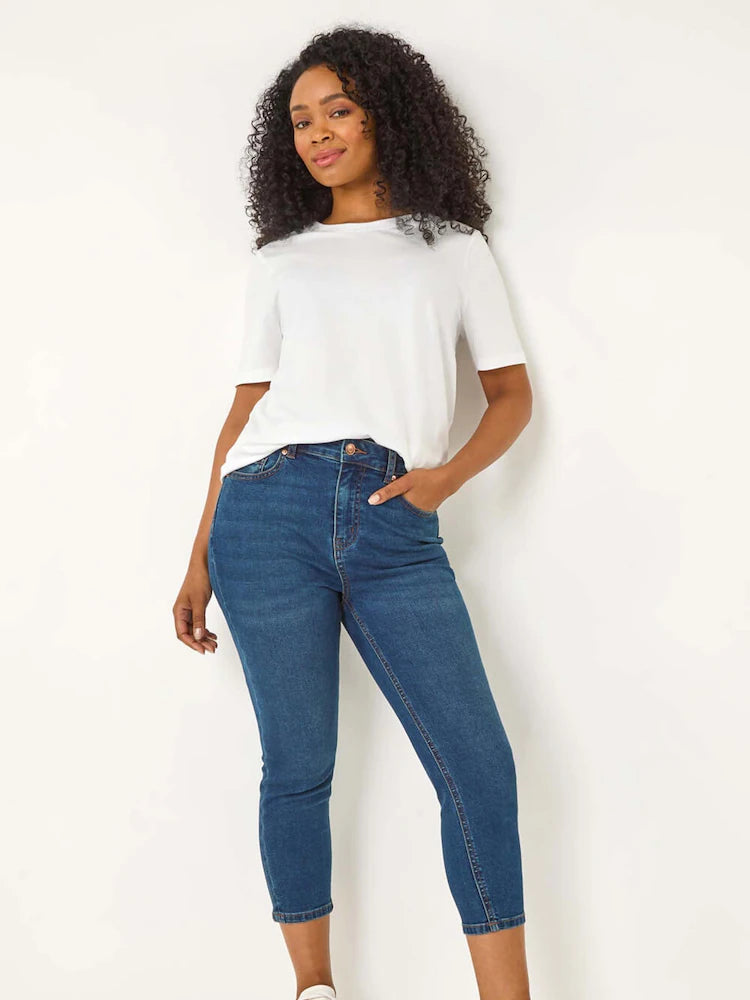Crop Fit Denim Jeans Women