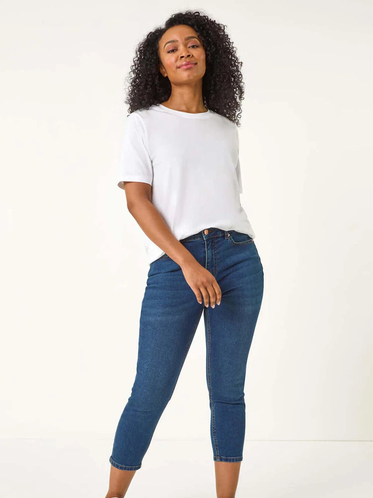 Crop Fit Denim Jeans Women