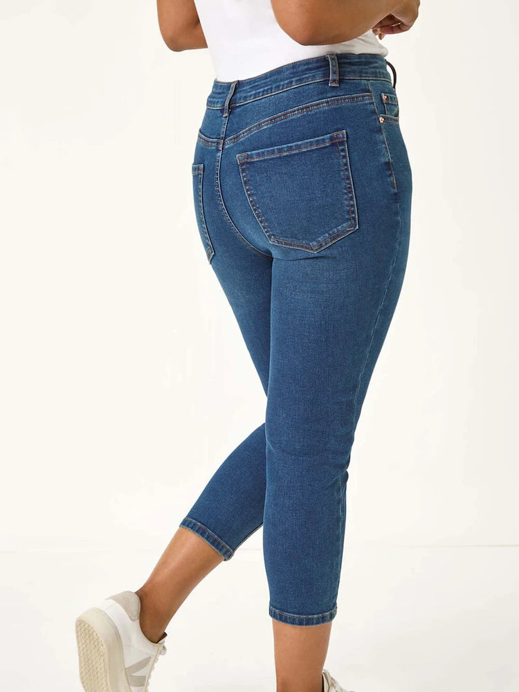 Crop Fit Denim Jeans Women