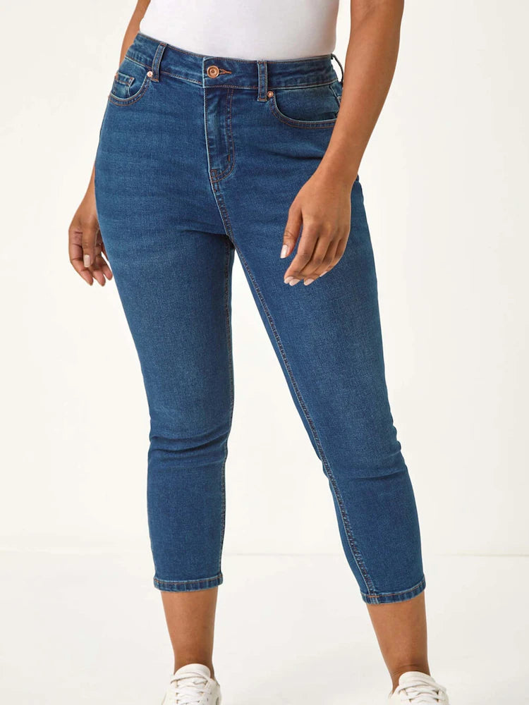 Crop Fit Denim Jeans Women