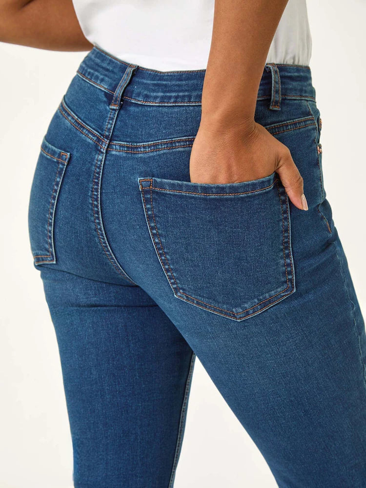 Crop Fit Denim Jeans Women