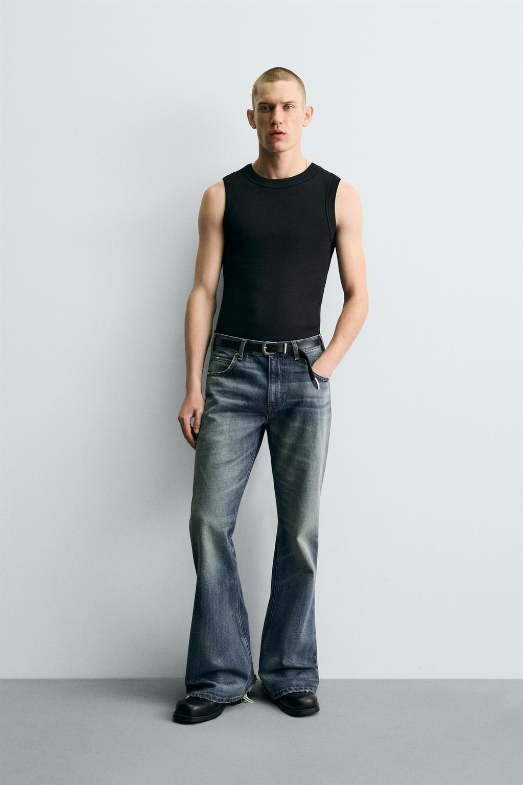 Flared Fit Denim Jeans Men