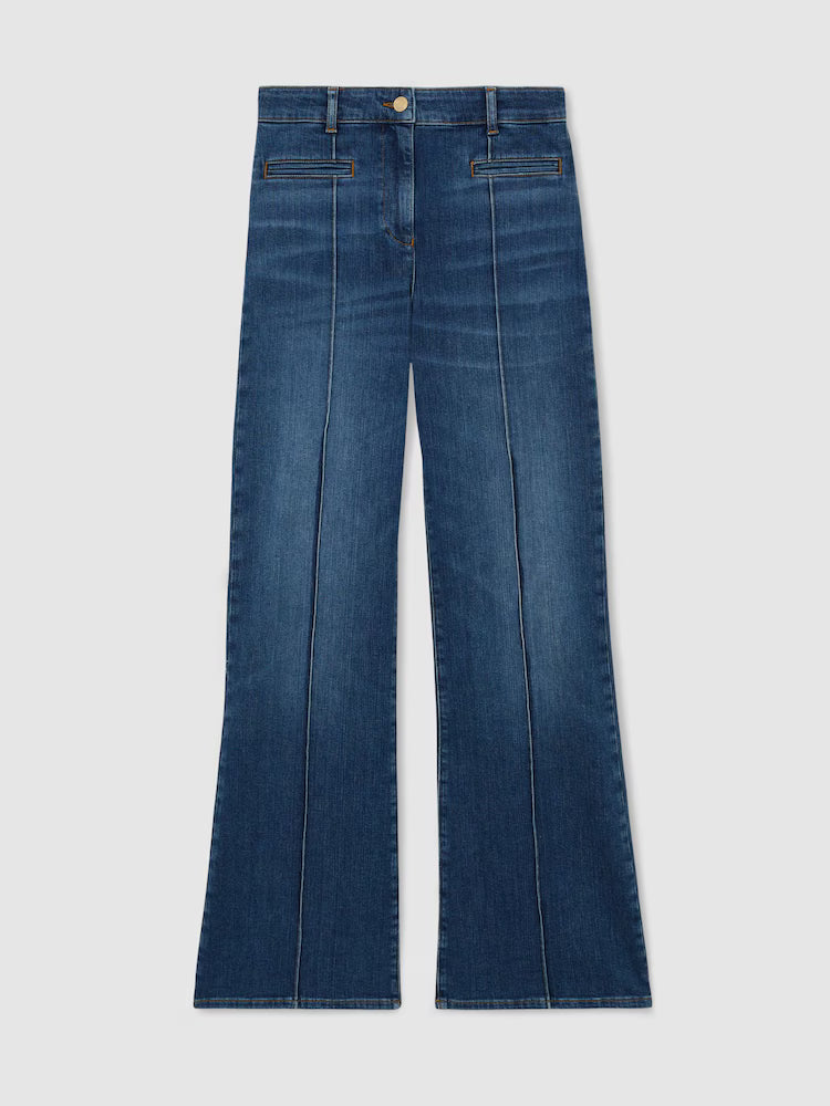 Wide Flared Bottom Denim Jeans Women