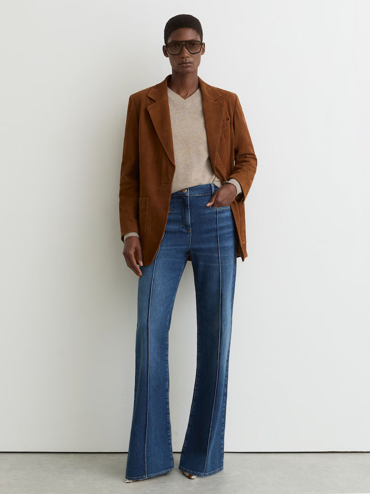 Wide Flared Bottom Denim Jeans Women