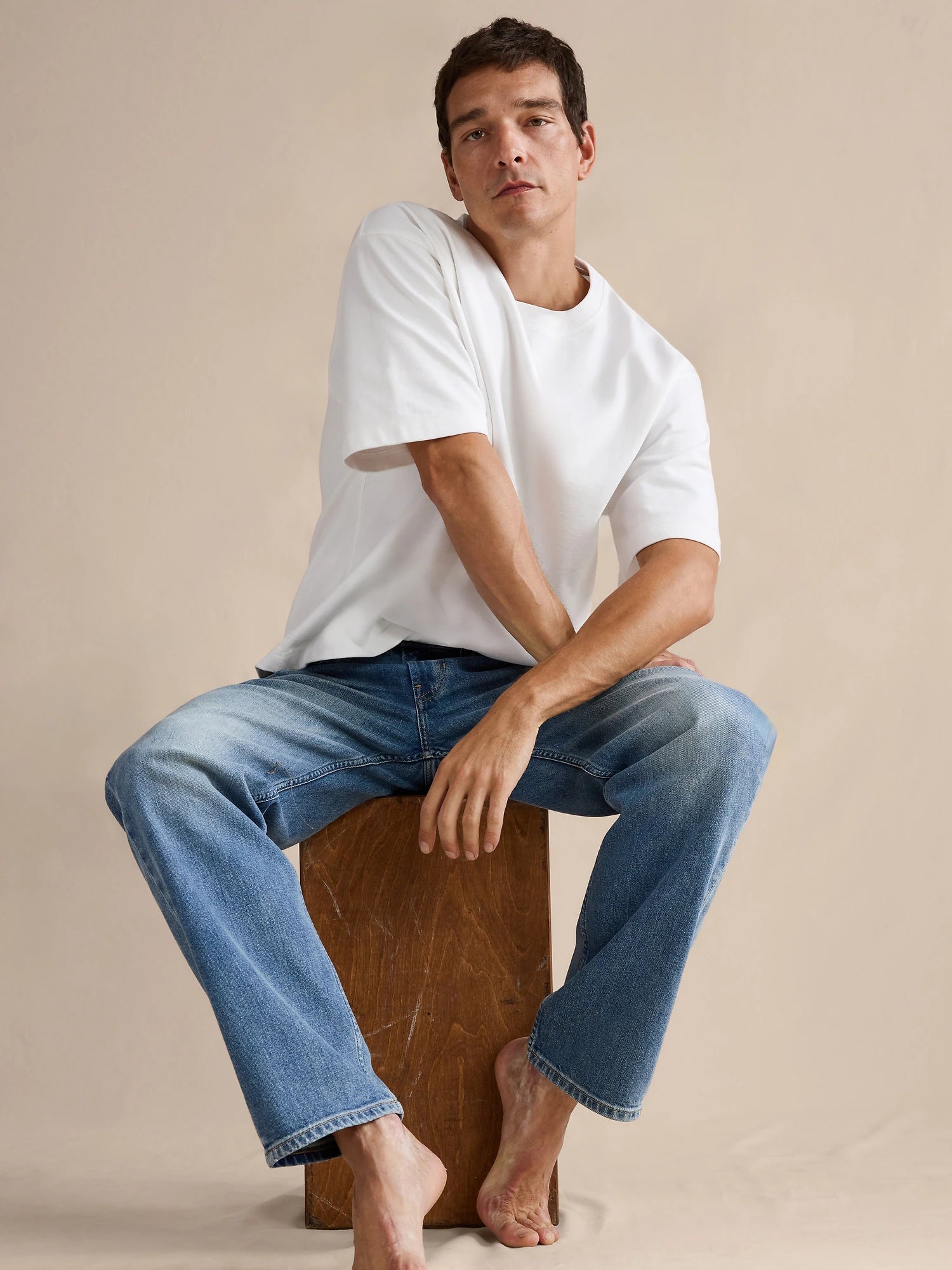 Straight Fit Denim Jeans Men