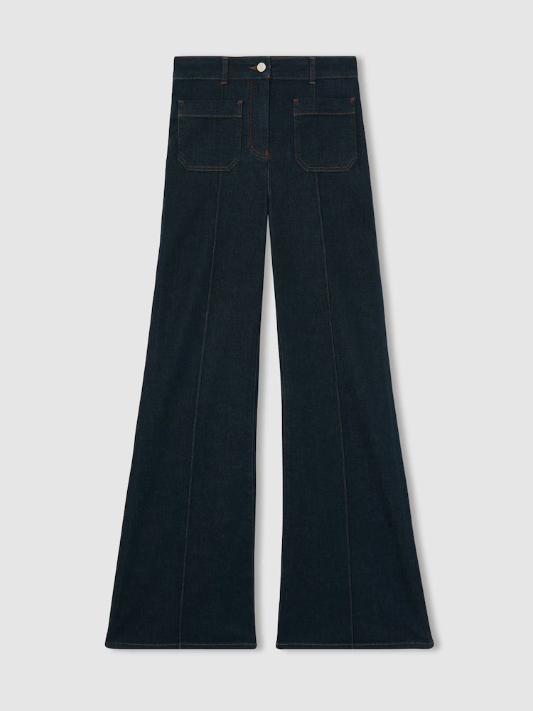 Wide Leg Flared Women Denim Jeans