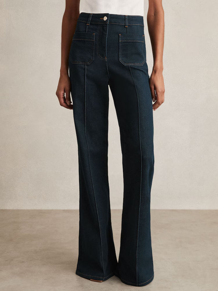 Wide Leg Flared Women Denim Jeans