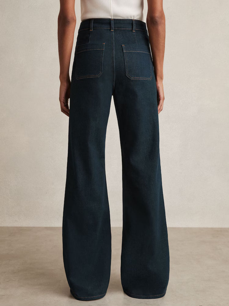 Wide Leg Flared Women Denim Jeans