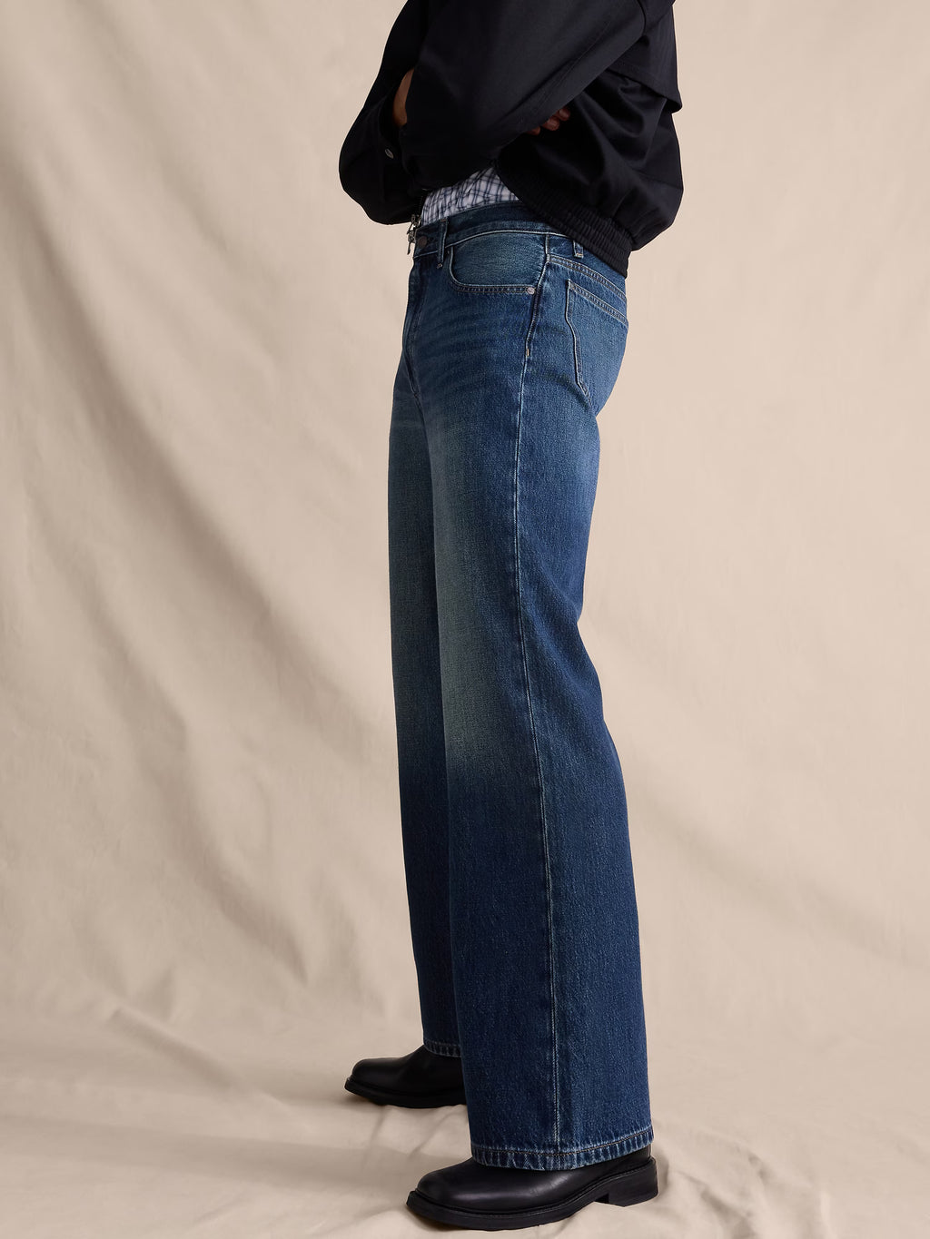 Wide Leg Relaxed Denim Jeans Men