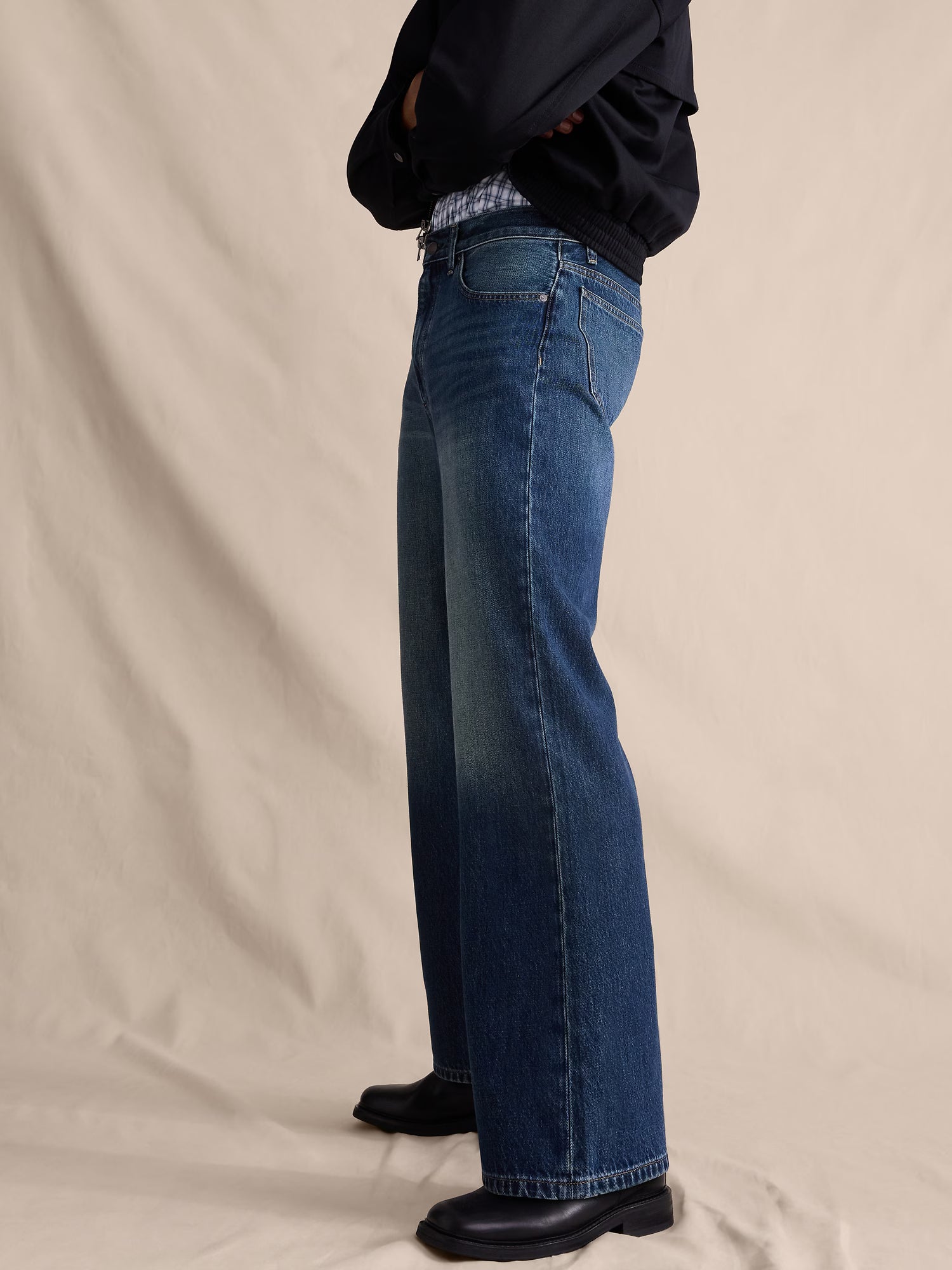 Wide Leg Relaxed Denim Jeans Men